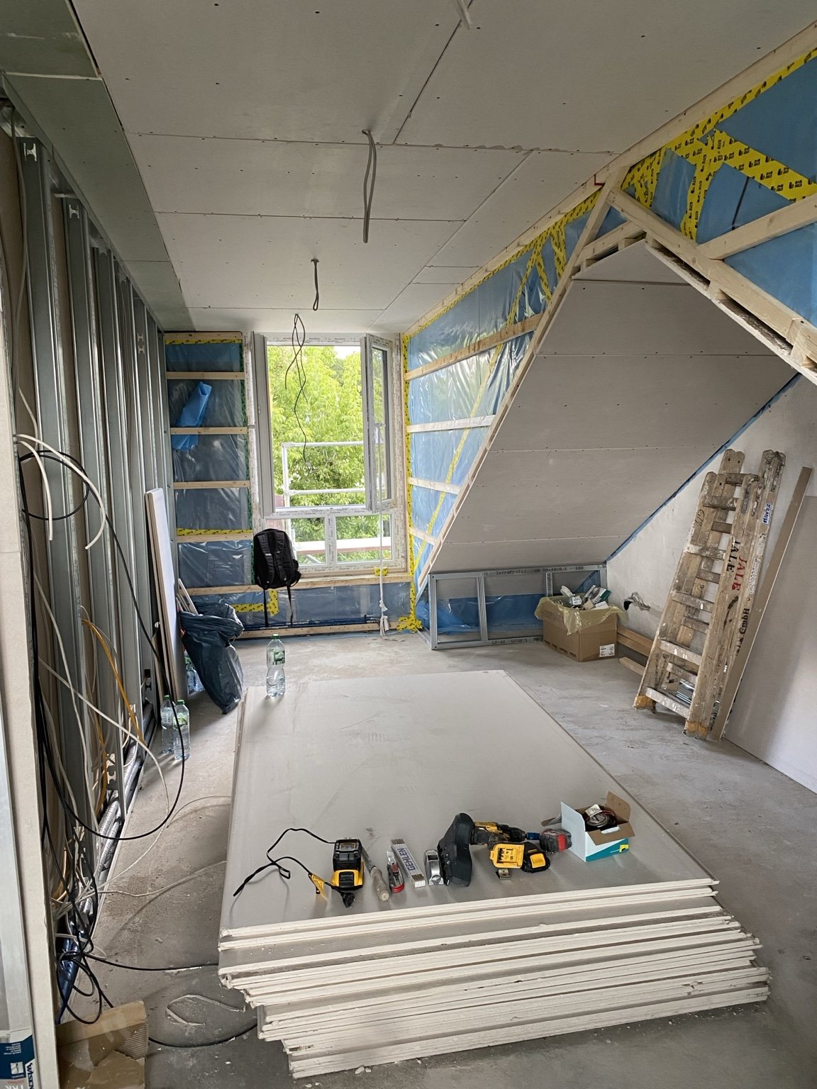 Gipskartonmontage Dachgeschoss