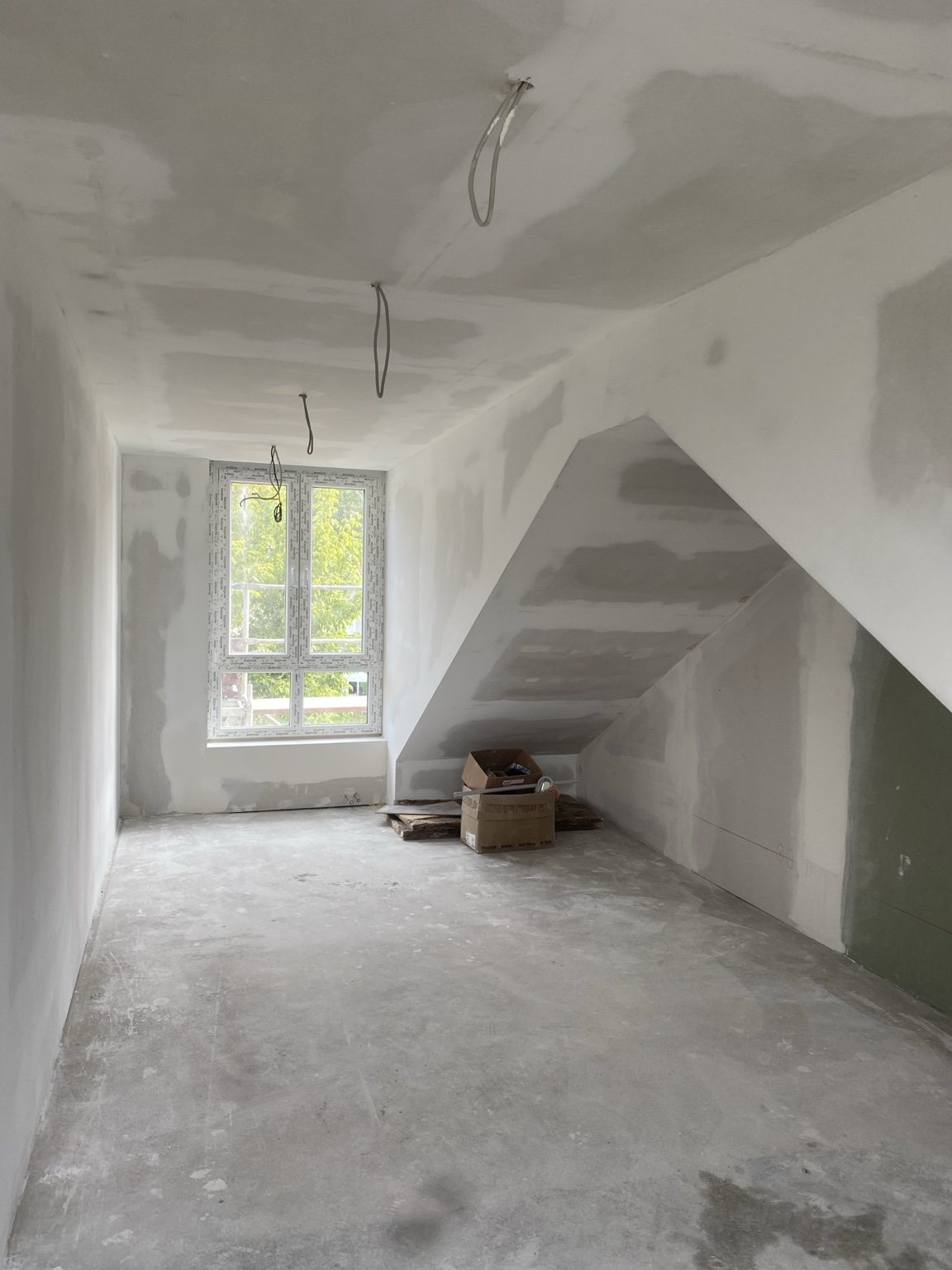 Vorbereitung der Flächen im Dachgeschoss